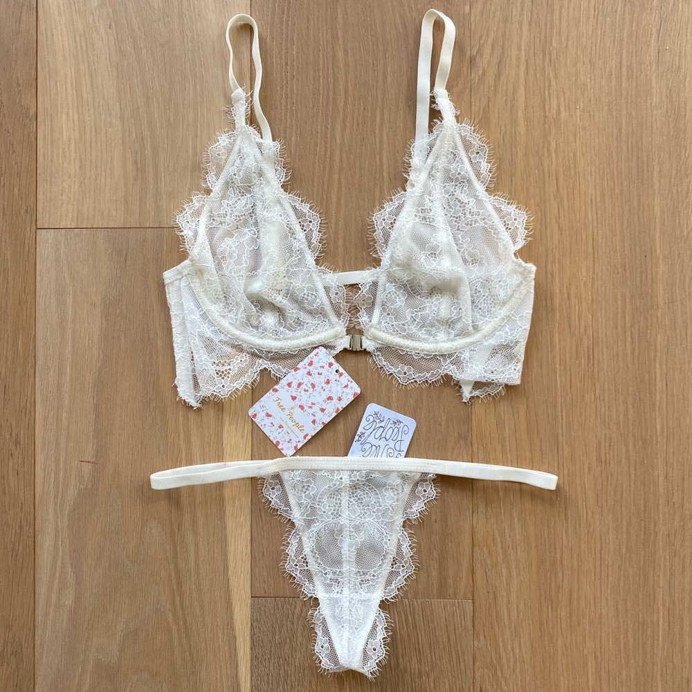 Free People You’re So Great Lace Bra Lingerie Set